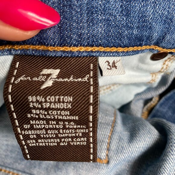 7 For all Mankind mens jeans "Slimmy" sz 34 blue washslim straight leg - Picture 5 of 5